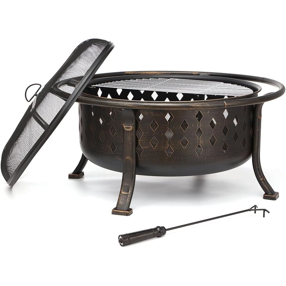 36 Inch Outdoor Wood Burning F - Fire Pit Bowl 评论和价格