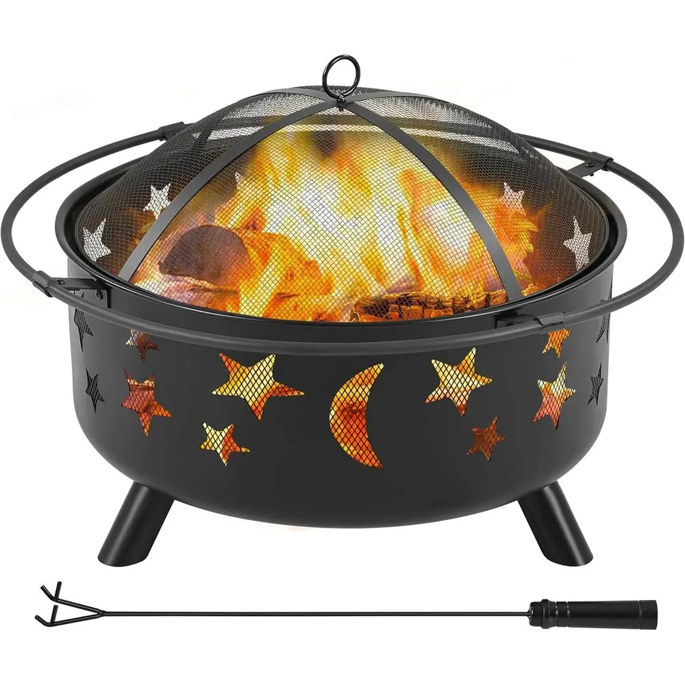 Large Outdoor Fire Pit with Wo - Fire Pit Bowl 评论和价格