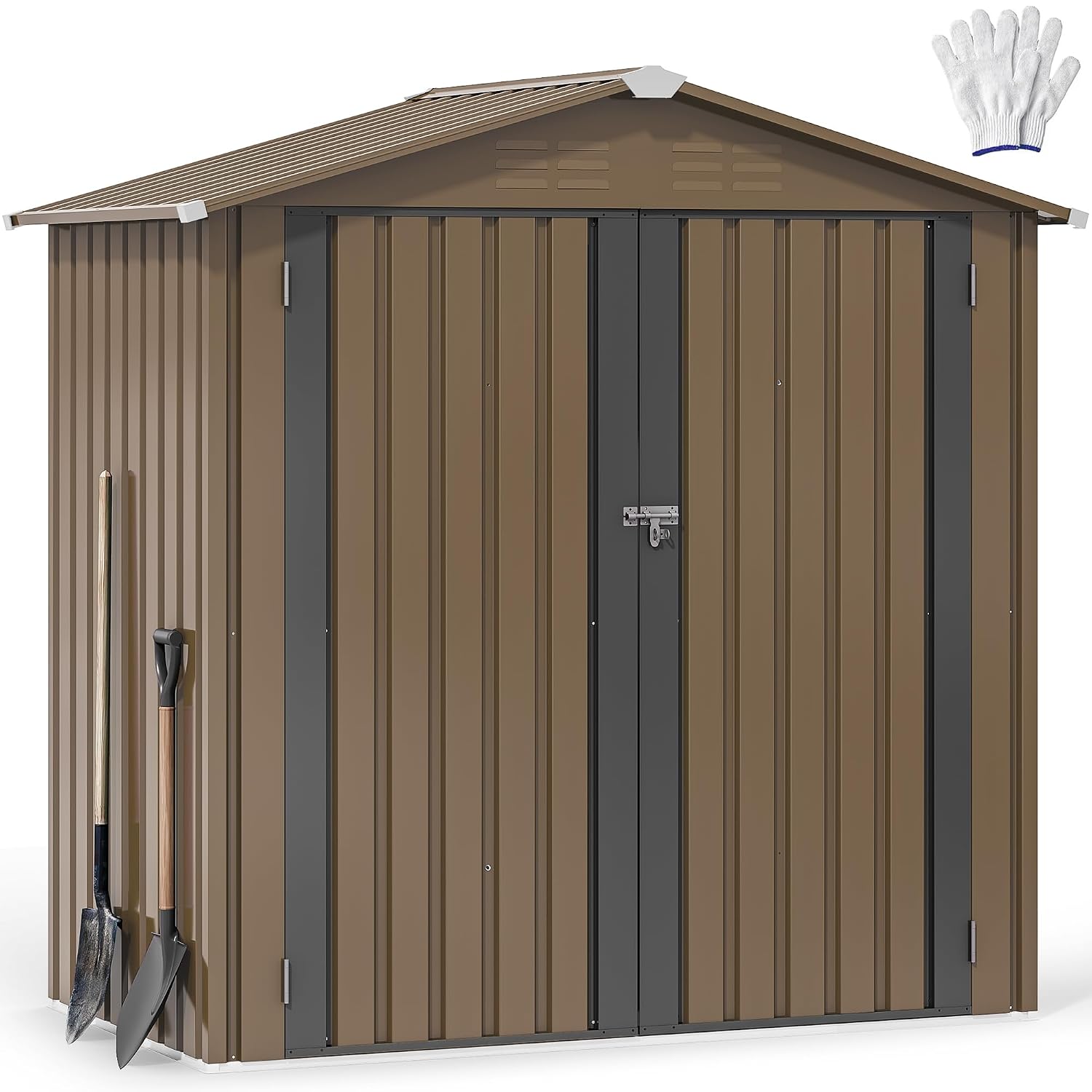 6x4ft Metal Outdoor Storage Sh - Outdoor Furniture Heavy Duty 评论和价格