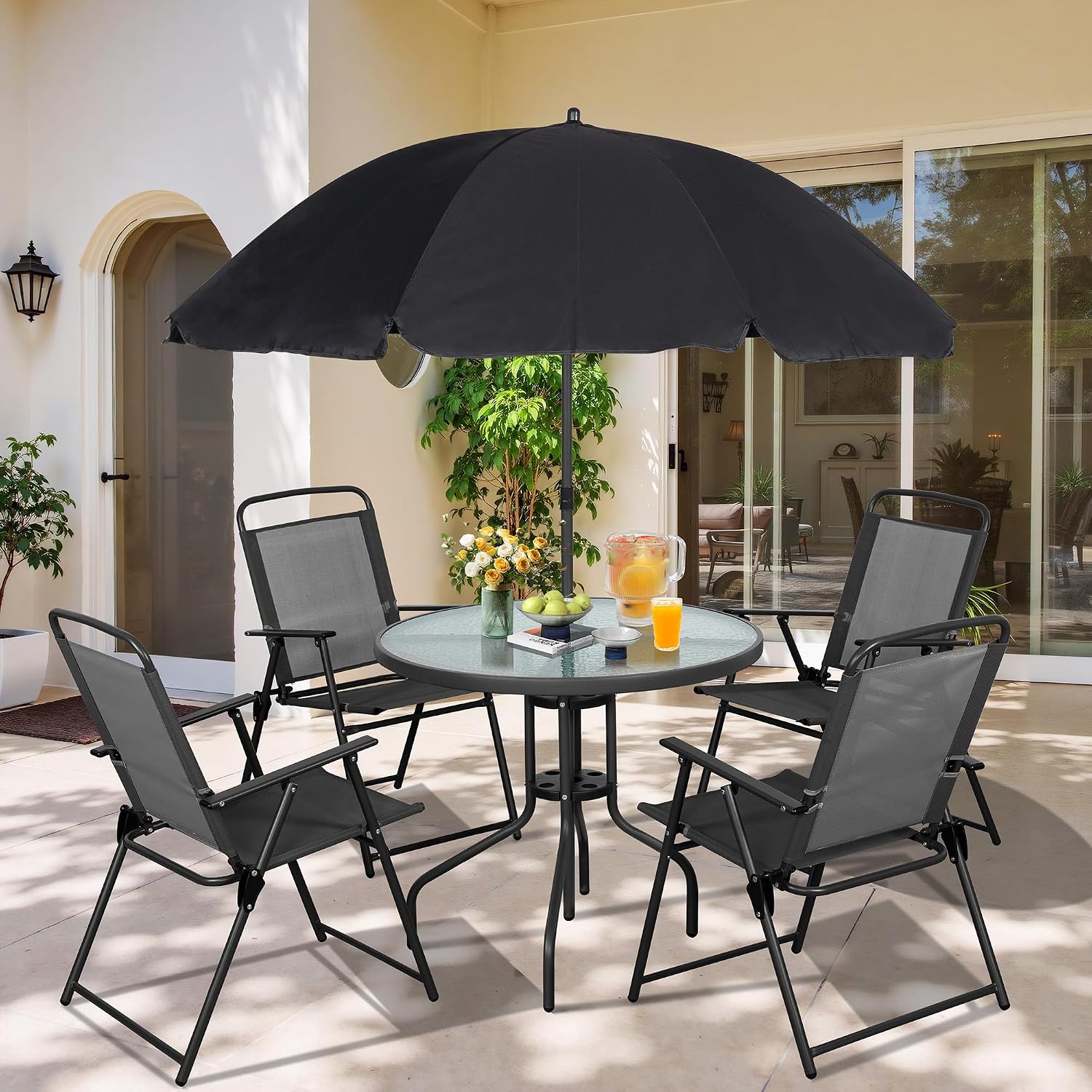 Metal Patio Dining Set Outdoor - Outdoor Furniture Sunbrella 评论和价格
