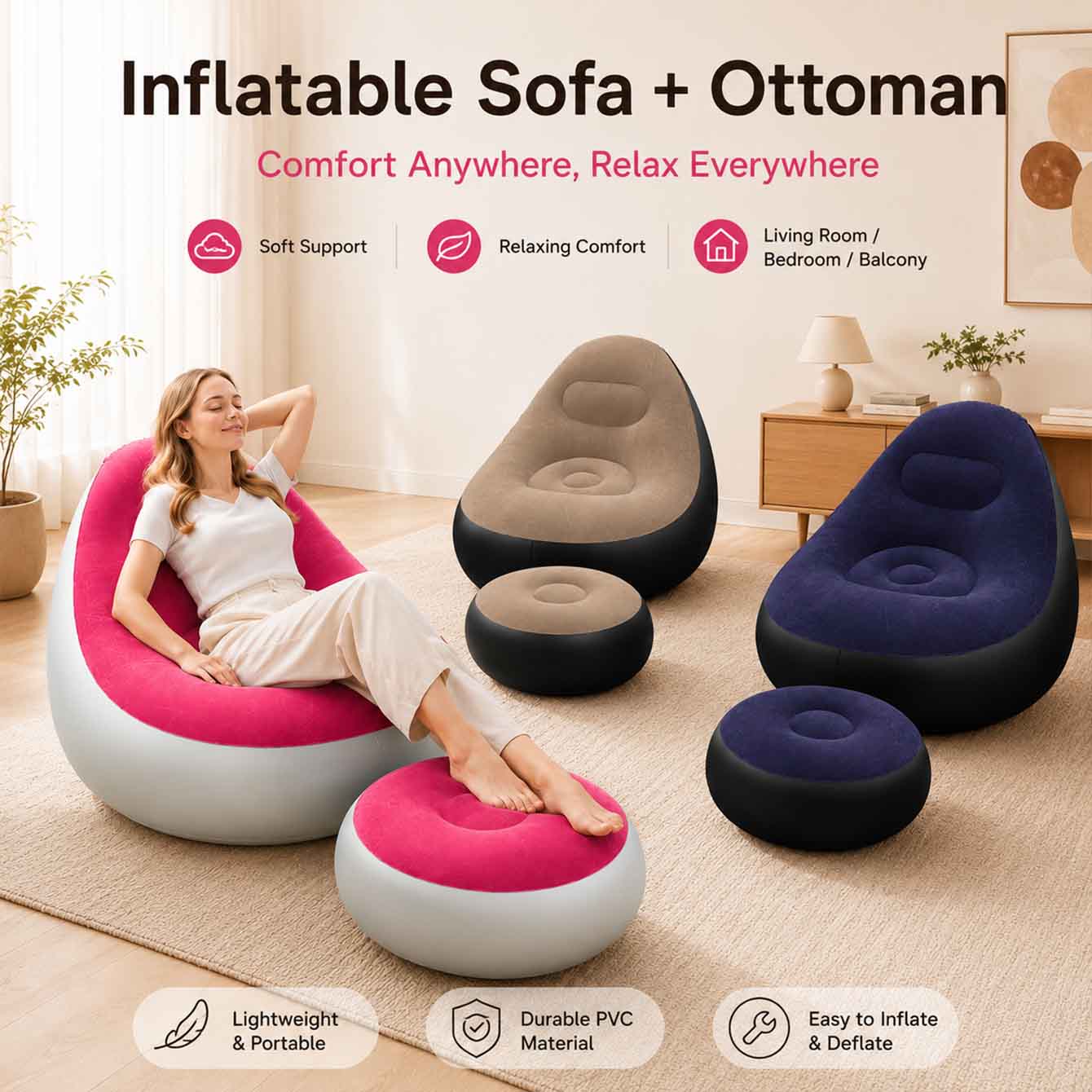 Inflatable Chair for Adults,Po - Outdoor Furniture Philippines 评论和价格