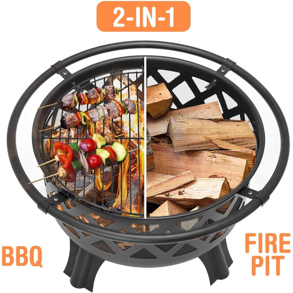 36 Inch Outdoor Wood Burning F - Fire Pit Bowl 评论和价格