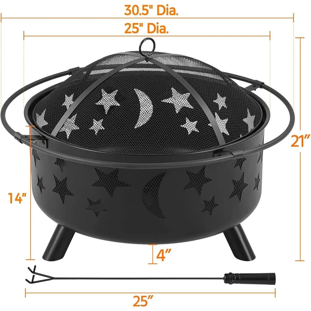 Large Outdoor Fire Pit with Wo - Fire Pit Bowl 评论和价格