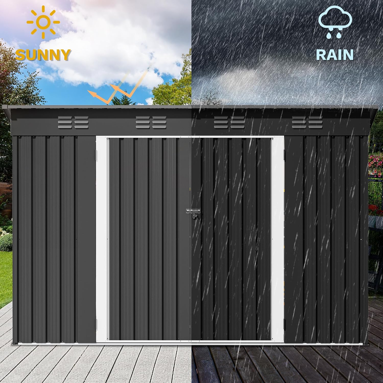 9' x 4' Outdoor Storage Shed w - Outdoor Furniture Heavy Duty 评论和价格