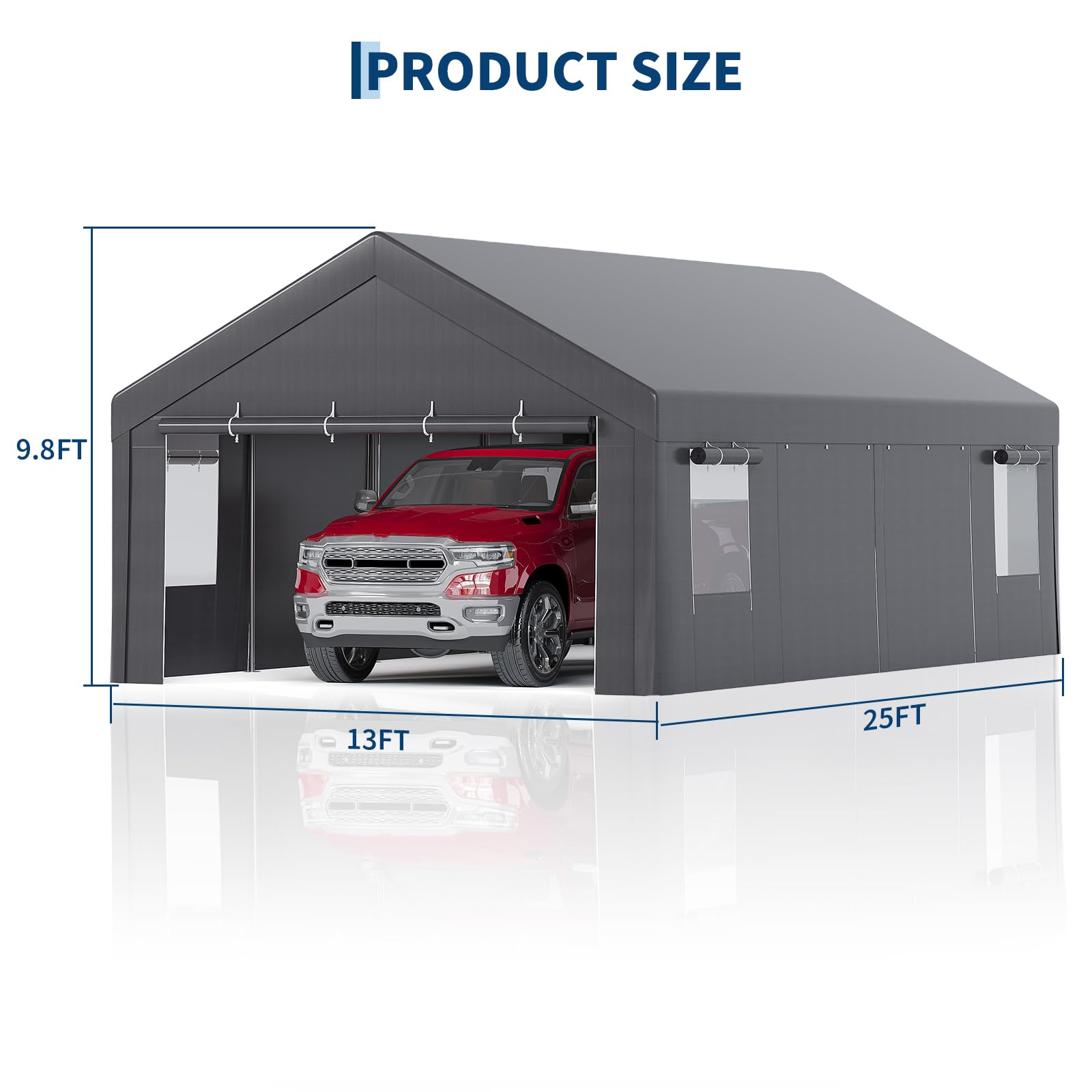 13x25FT Heavy Duty Carport Por - Outdoor Furniture Heavy Duty 评论和价格