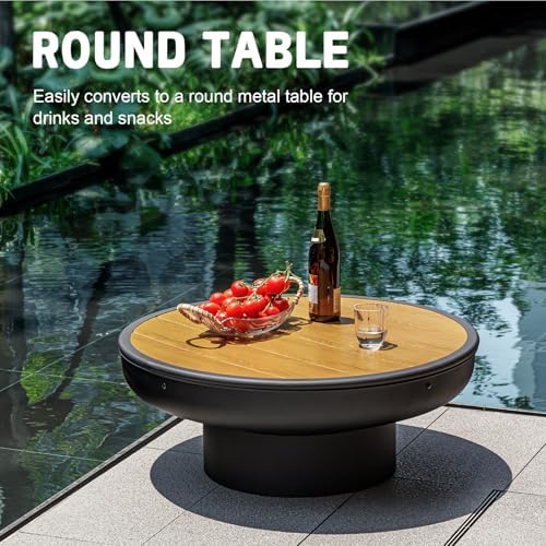 32in Fire Pit Table with Lid,H - Fire Pit Bowl 评论和价格