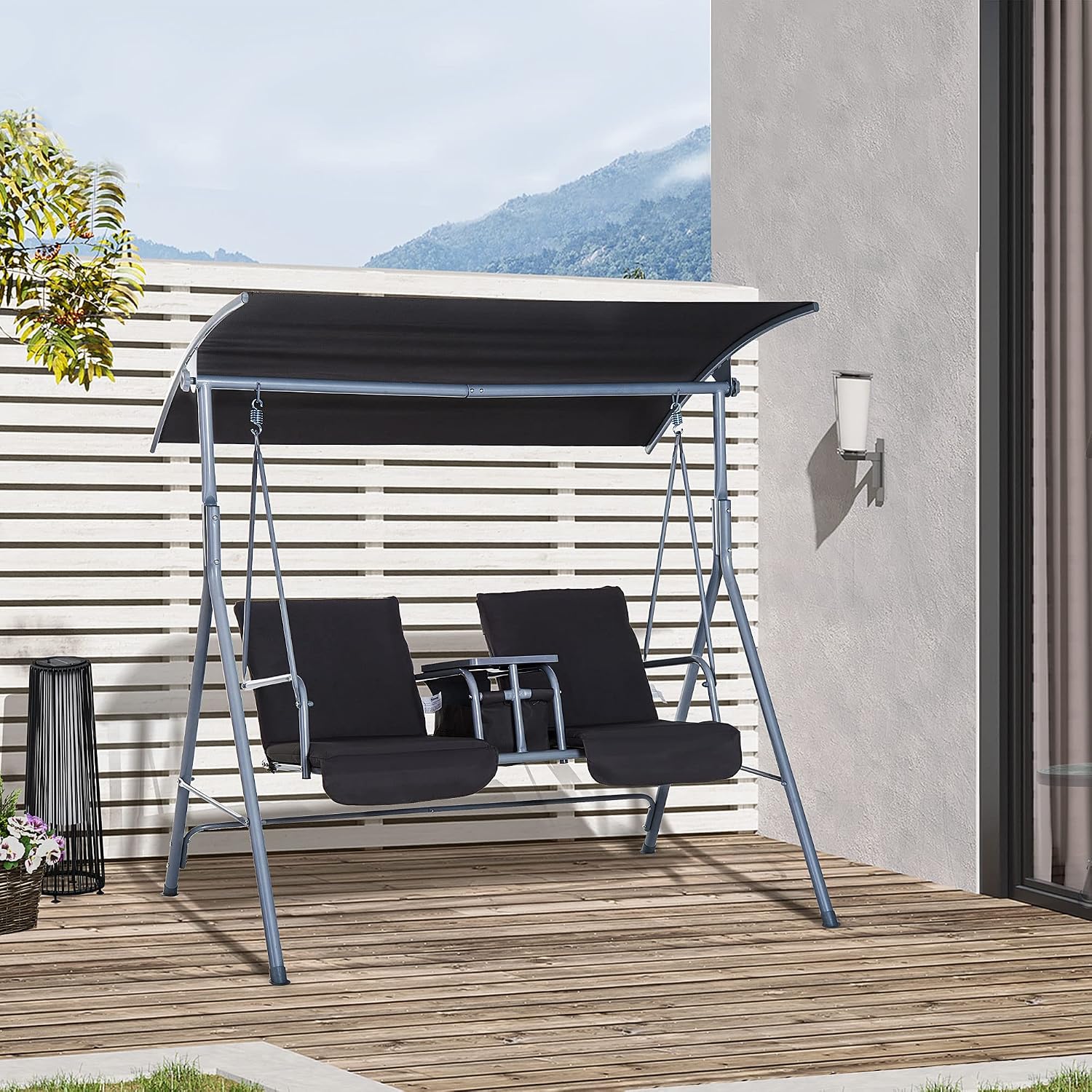 Outdoor 2 Person Porch Swing W - Outdoor Furniture Sunbrella 评论和价格