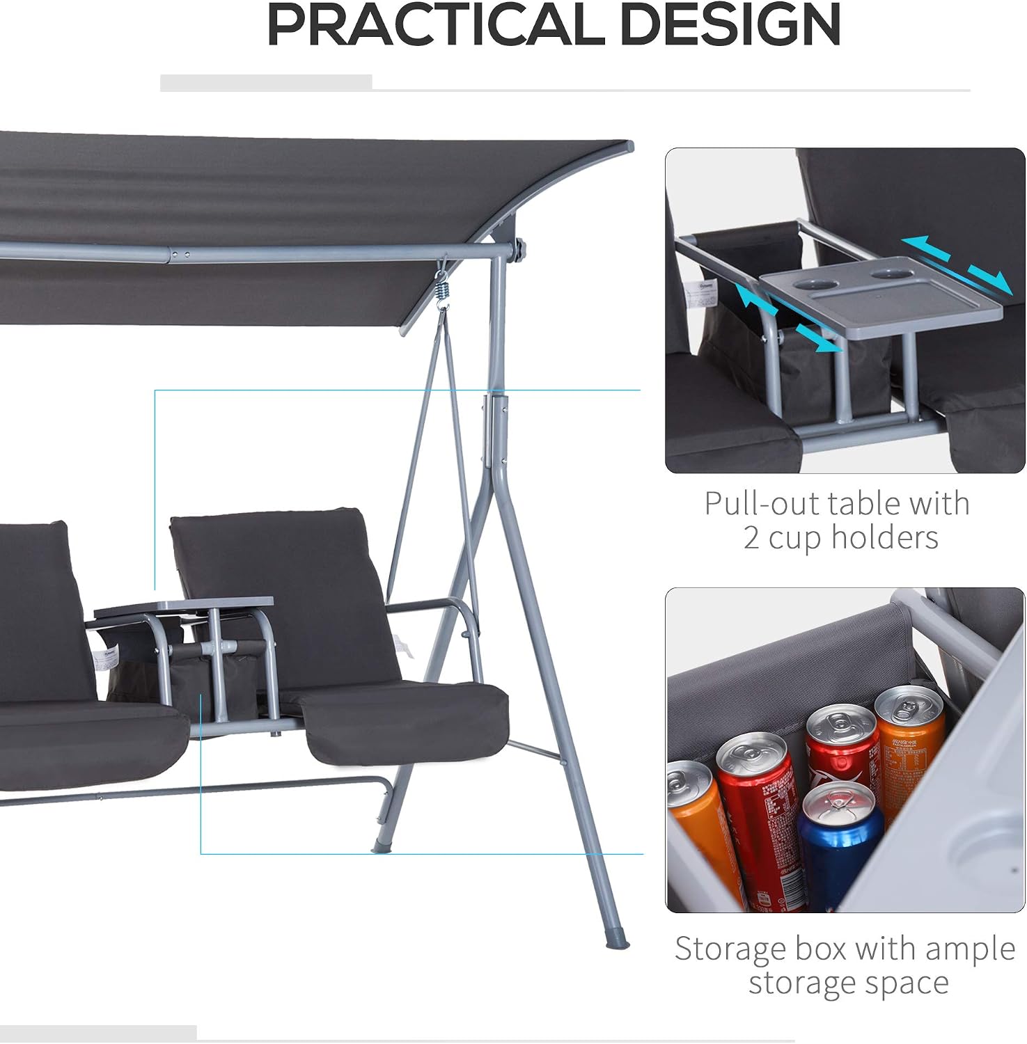 Outdoor 2 Person Porch Swing W - Outdoor Furniture Sunbrella 评论和价格