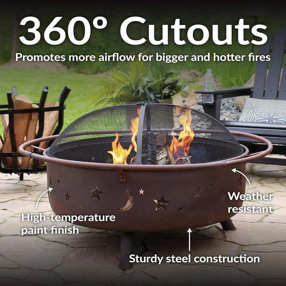 42-Inch Outdoor Wood-Burning F - Fire Pit Bowl 评论和价格
